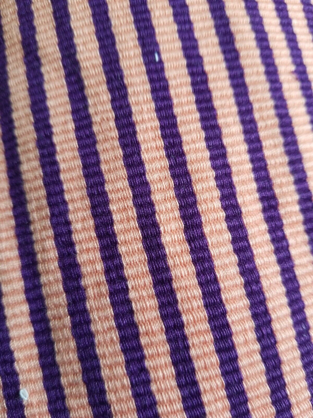 Faso Da Fani Fabric From Boukina Faso~peach with purple stripes 58"(1yd&22")×15"