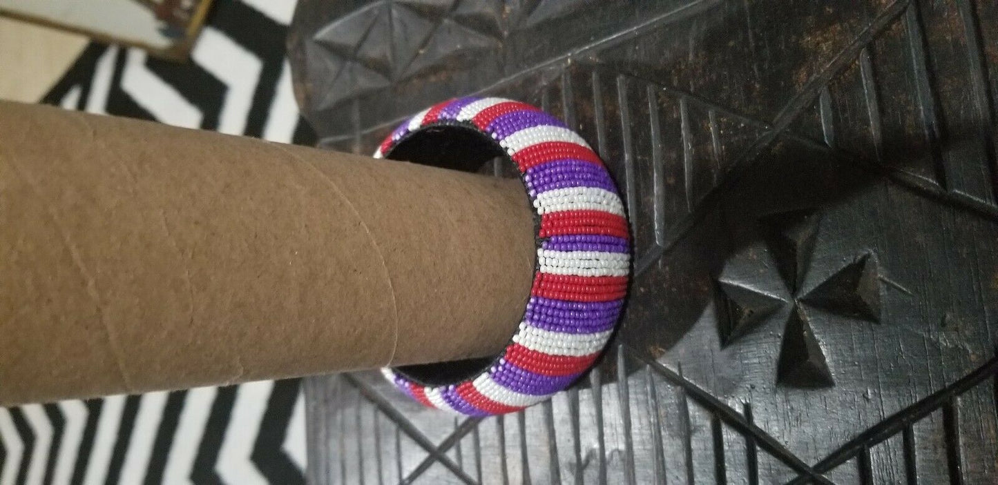 Hand Woven African Zulu Beaded Bangle~ multi ( $12 ea)