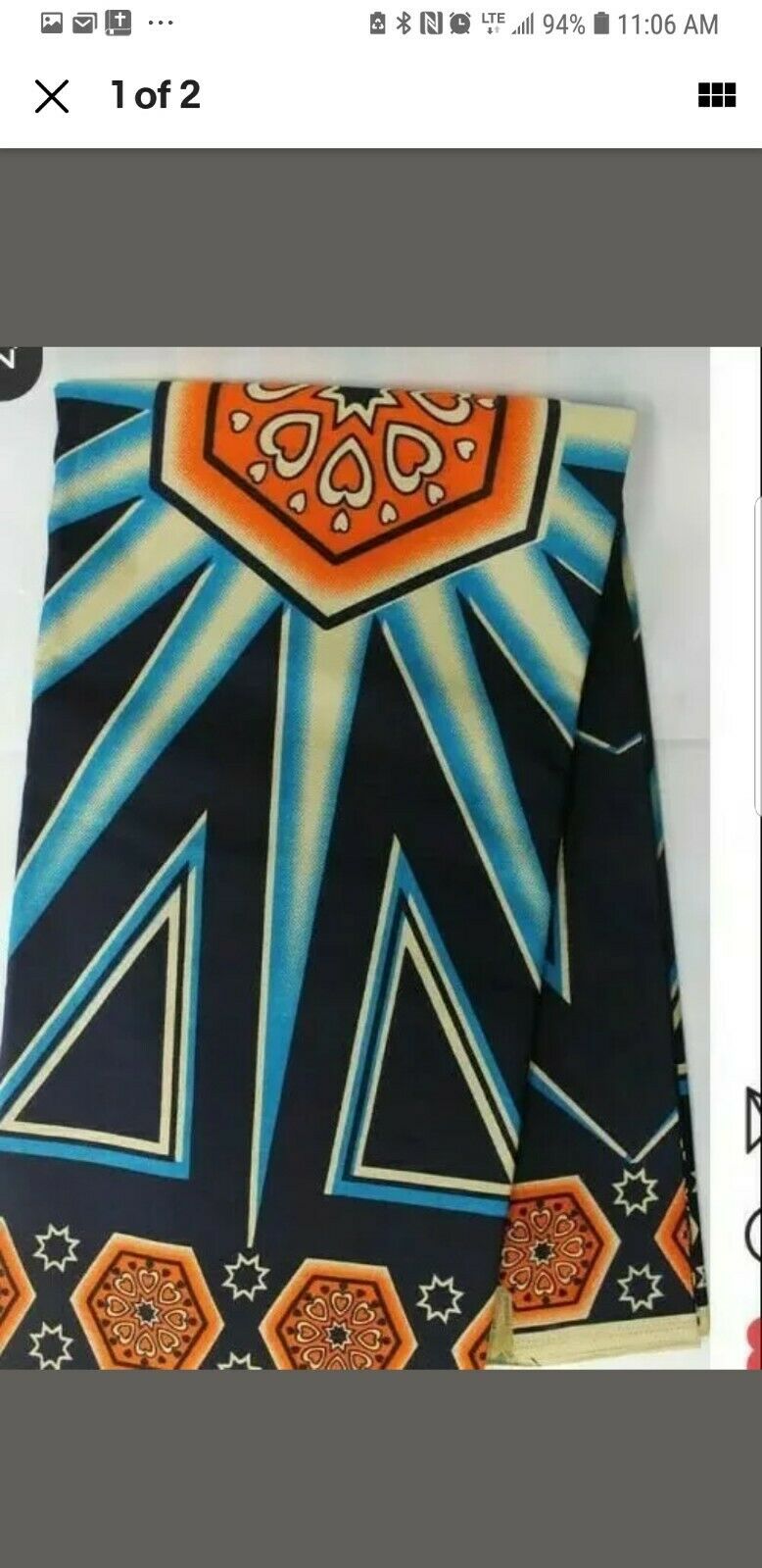 Blue & Navy Multi African Print 100% Cotton 6yards bolt...SALE $25