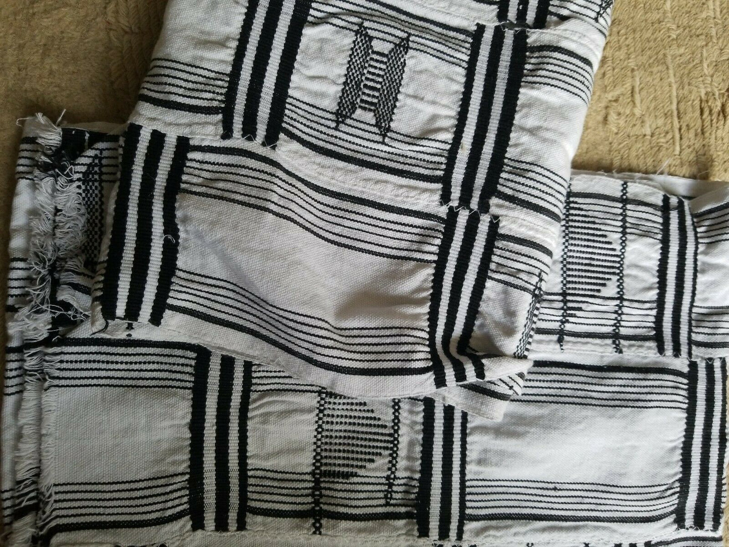 Black And White Kente/Ewe ~Ghana 63"x12"