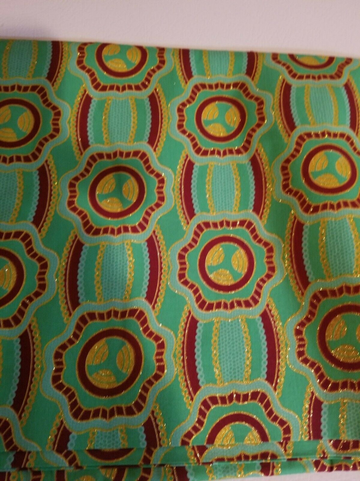 High fashion Green MULTI African Print 100% Cotton ~70in(1yd&34")×23" $11.50