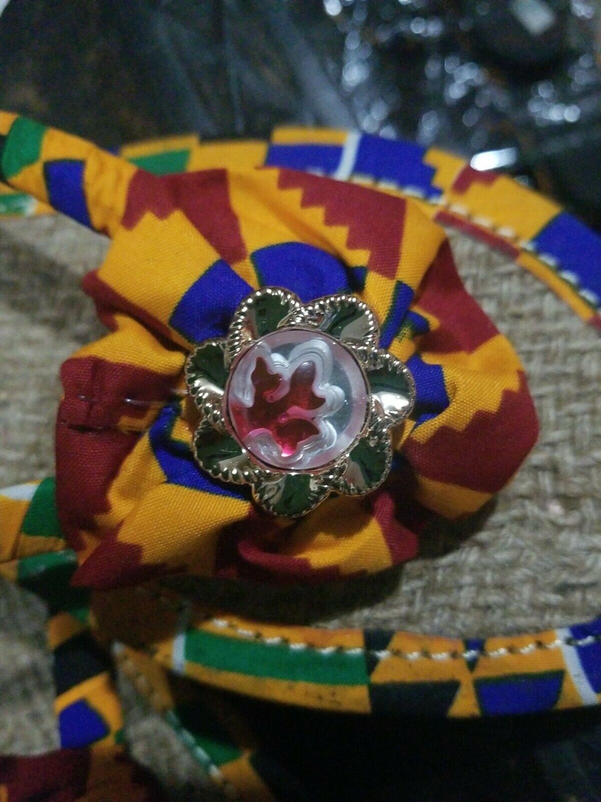 Handmade Kente Slippers with Denim Accents~Size 11M(fits US Size9.5- 10M)~$25ea