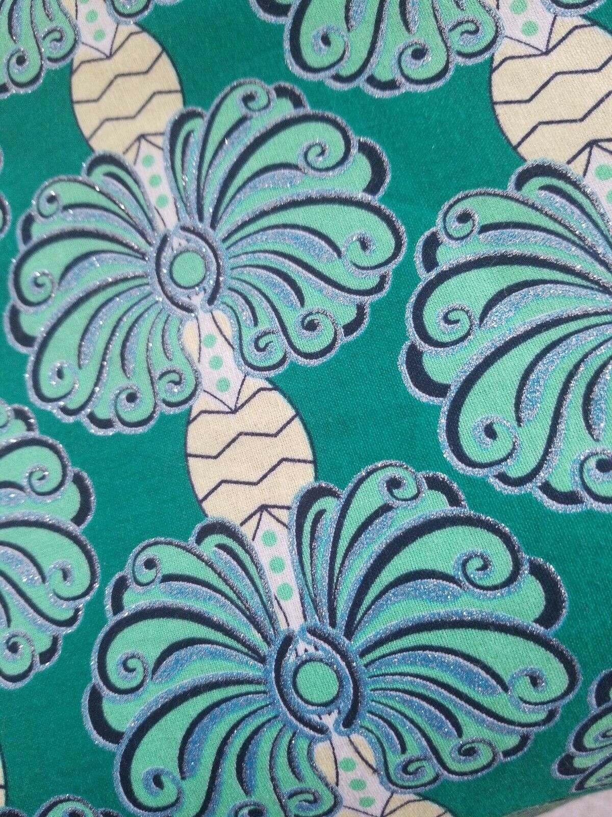 High fashion Green MULTI African Print 100% Cotton Fabric ~2 yds×23" $11.50