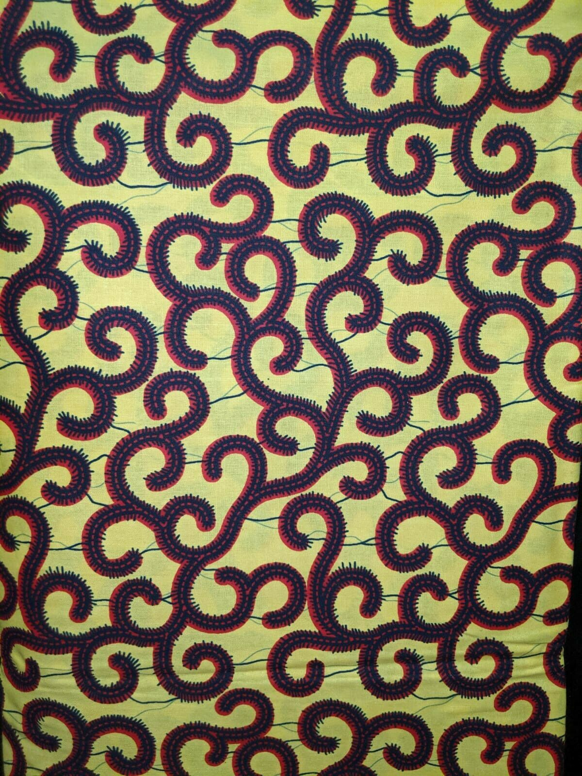 MULTICOLOR African Wax Print 100% Cotton Fabric (44 in.) 3yrds $16
