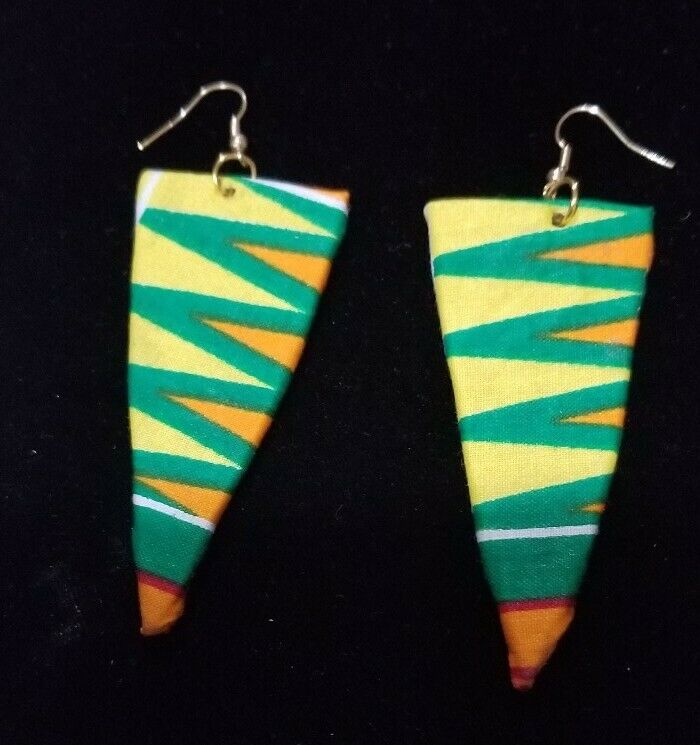 Arrow Head Design Kente Print Earrings $6