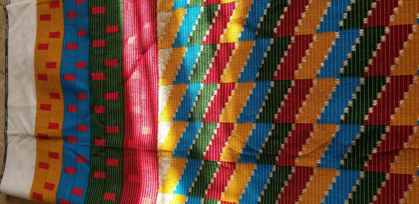 Super Beautiful Vibrant Woven Multi Colored African Fabric~2yds×51"length