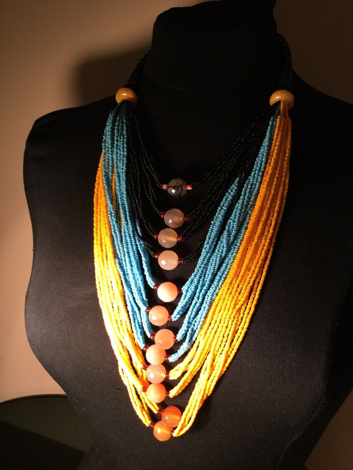 Assorted Mali Multi Strand African Beaded Necklace~check Description