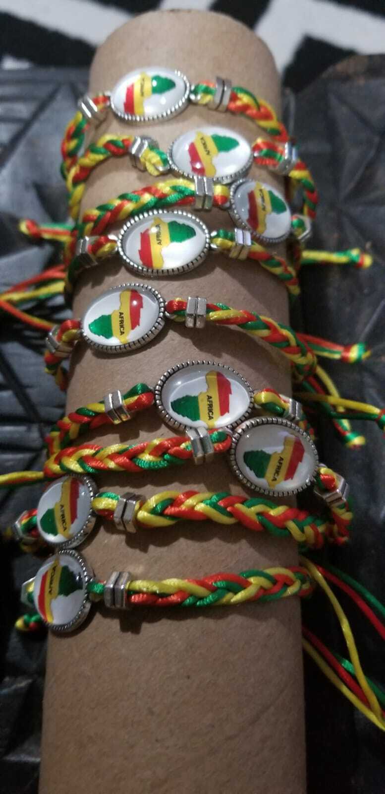 Shambala style Adjustable Rasta colors Africa bracelet