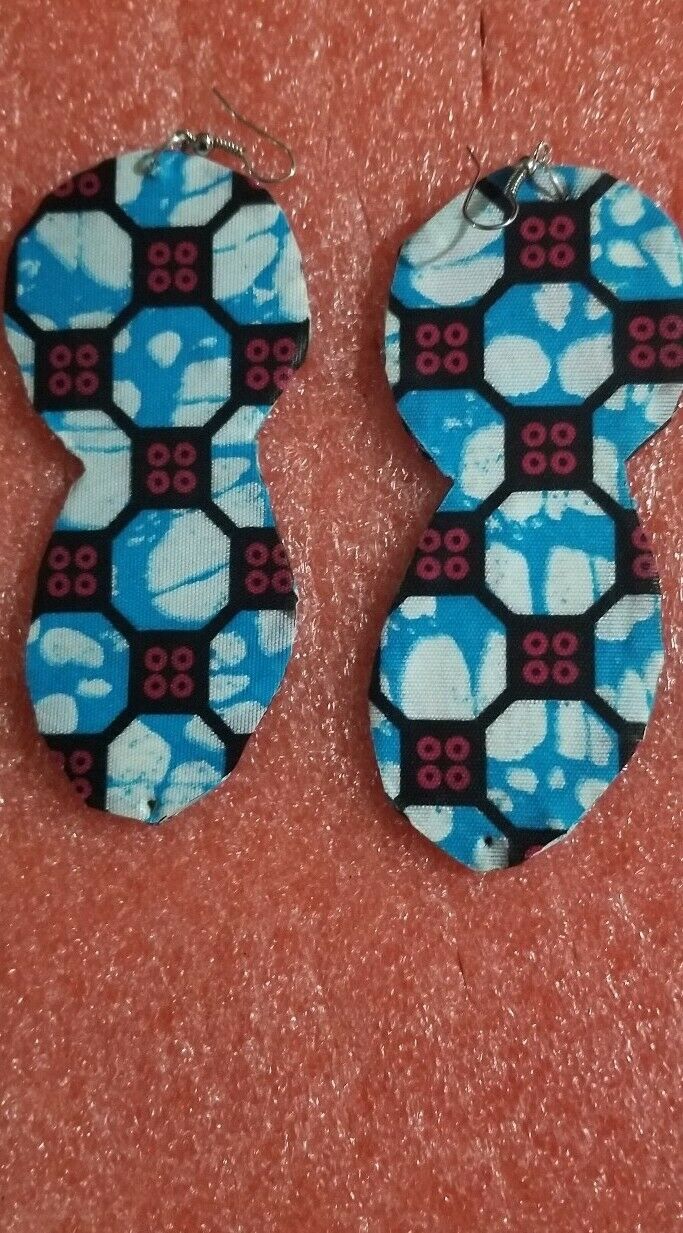 African Earrings Fabric Handmade with Tribal Ankara/waxprint 2pairs $10