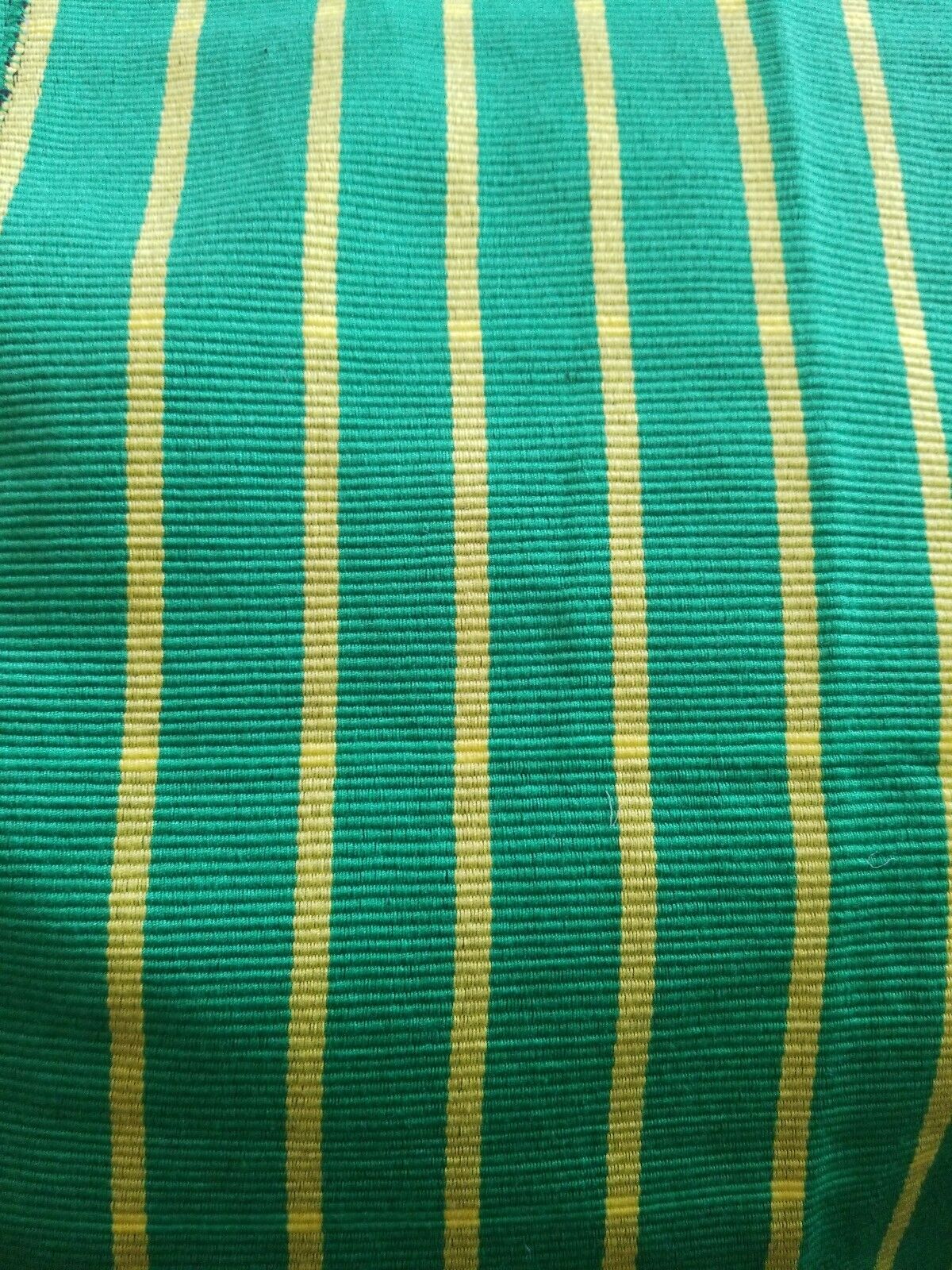 Hand woven Faso Da Fani Fabric From Boukina Faso~Green Stripes 58"×72"
