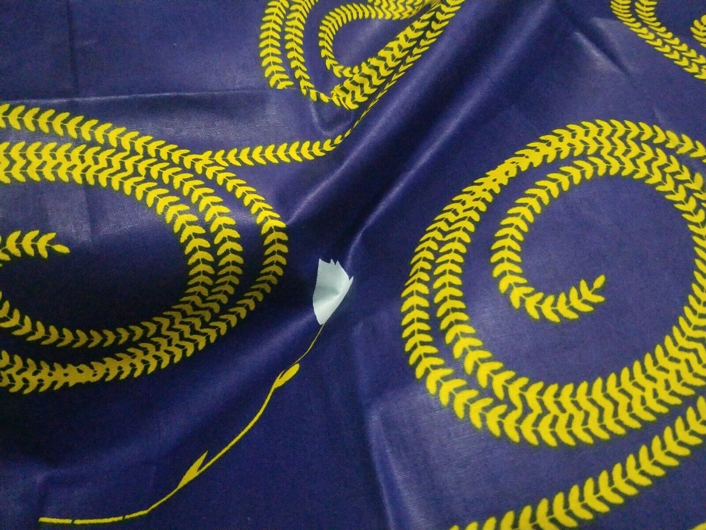 Blue and yelow multi African Print 100% Cotton F ~Headwrap/scarf $8