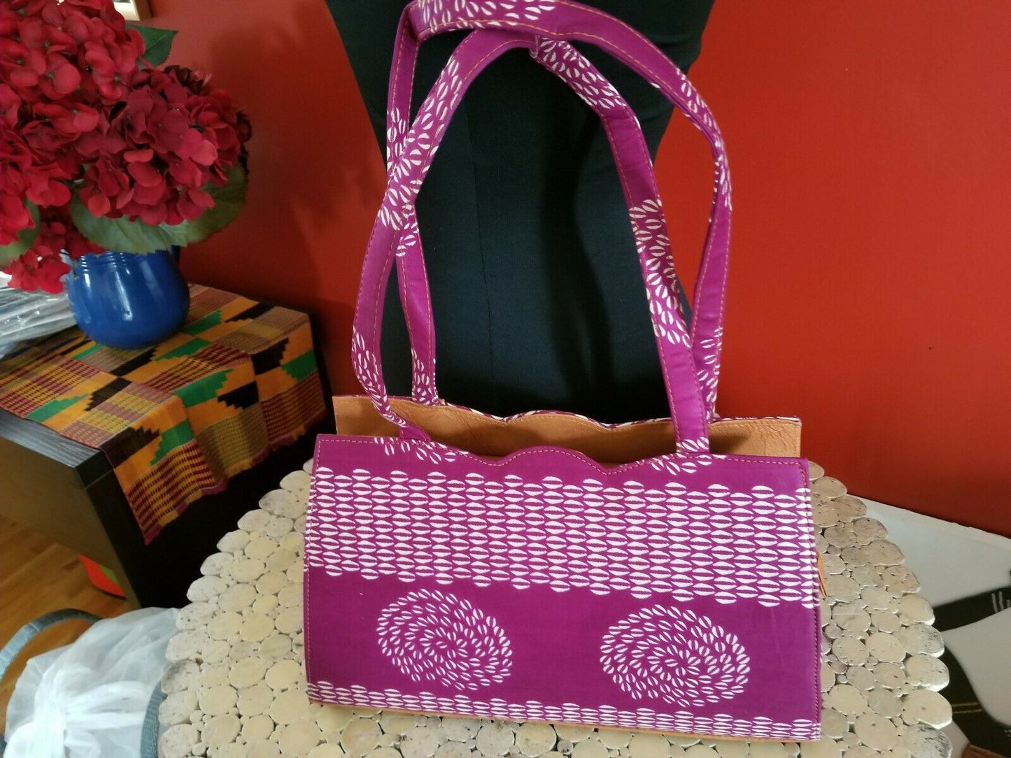 African print Wax Hand Bag, Handbag multicolor