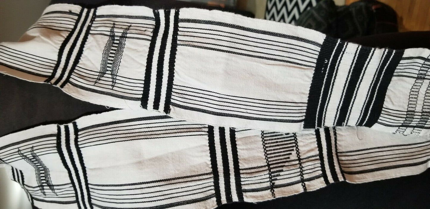 Black And White Kente/Ewe ~Ghana 63"x12"