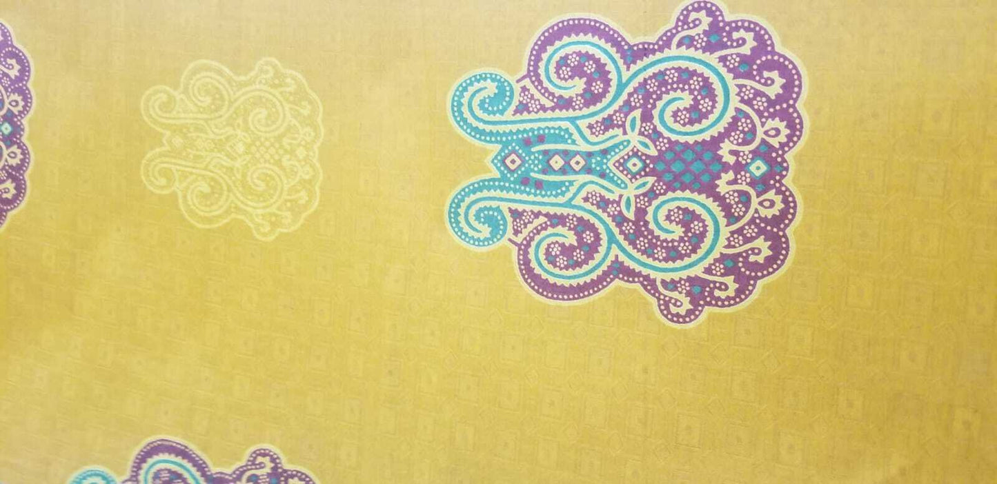 Mustard yellow Royal damask 100% cotton