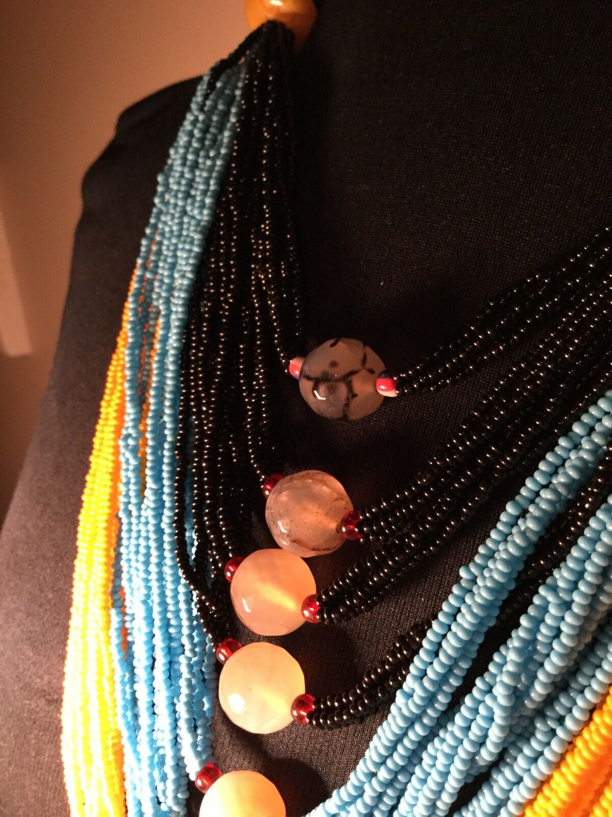 Assorted Mali Multi Strand African Beaded Necklace~check Description