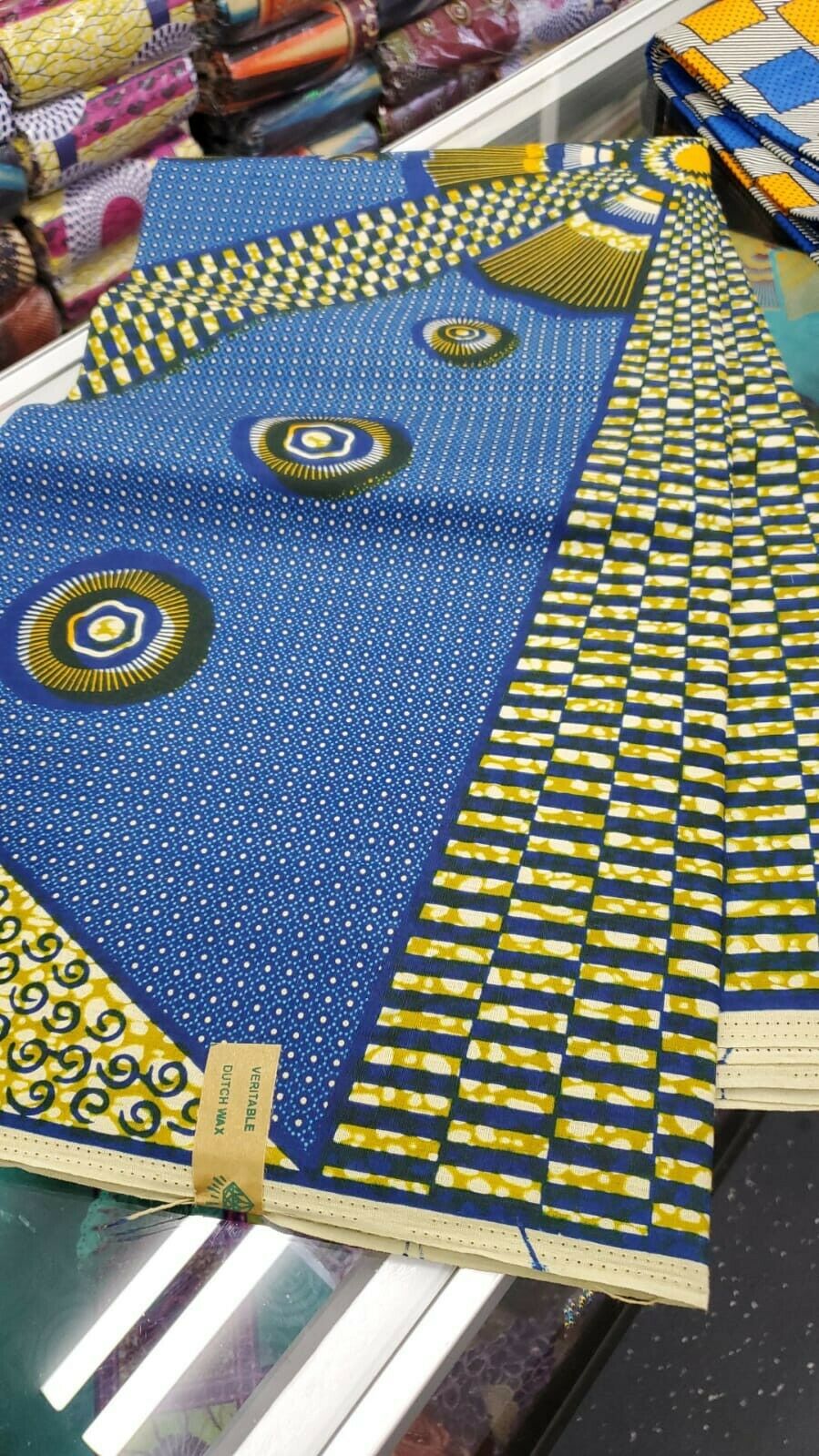 Blue African Print 100% Cotton 6yards bolt...SALE $25