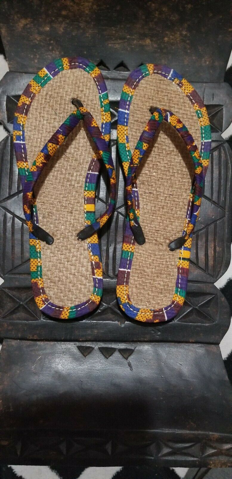 Handmade Kente Slippers Unisex1~Size 11(fits US Size 10-runs small)~$25