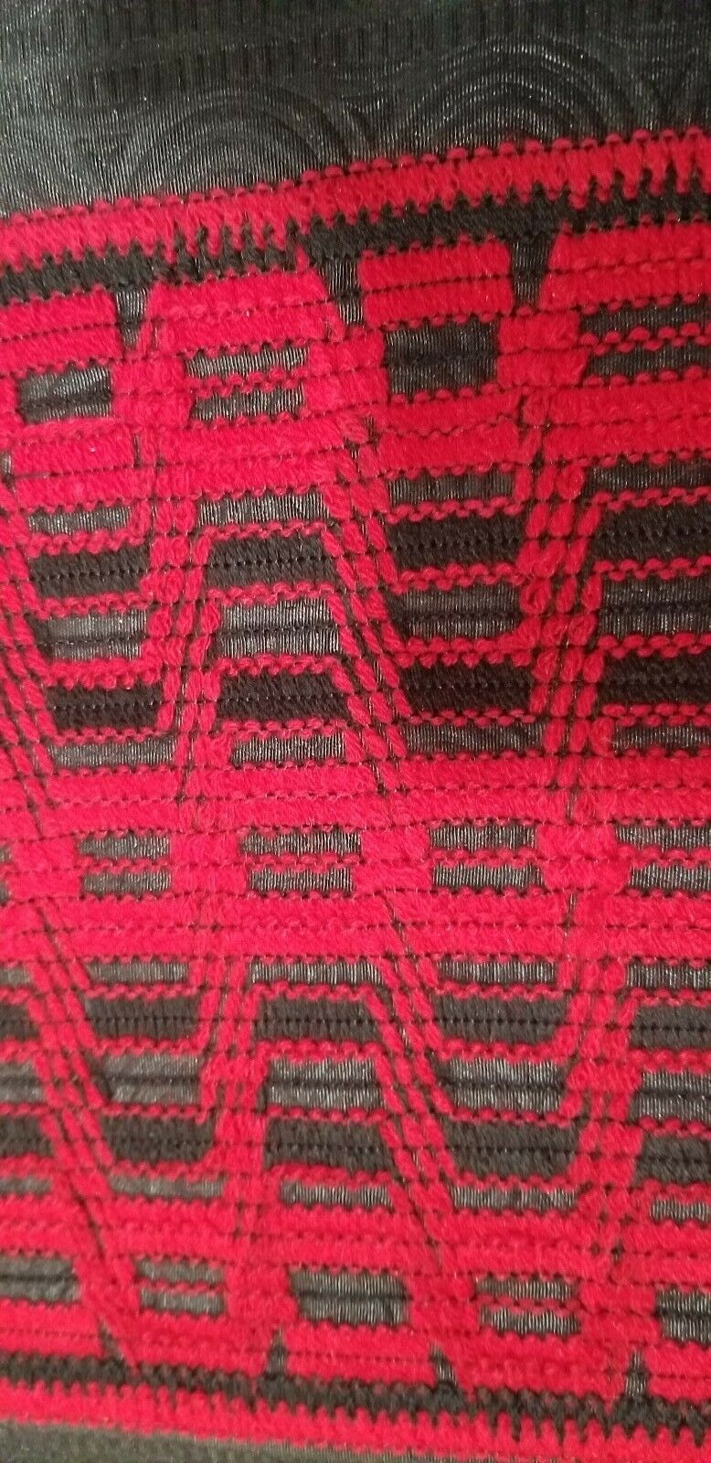 DESIGNER AFRICAN PRINT IN BLACK & RED with ADINKRA CLOTH 2yds