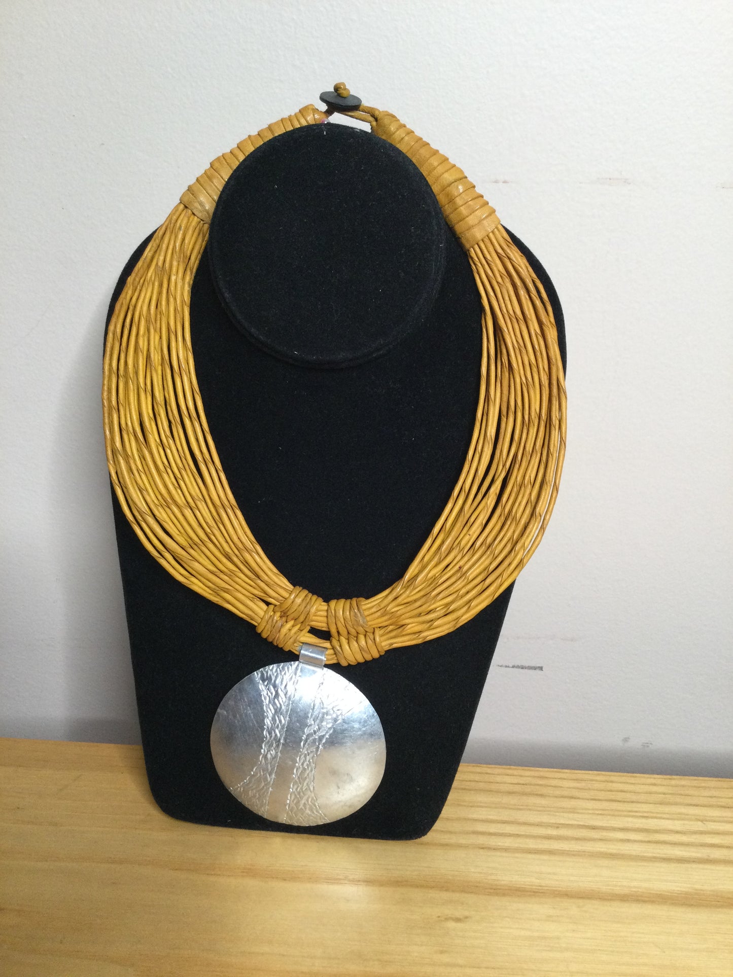 Multi strand leather necklace
