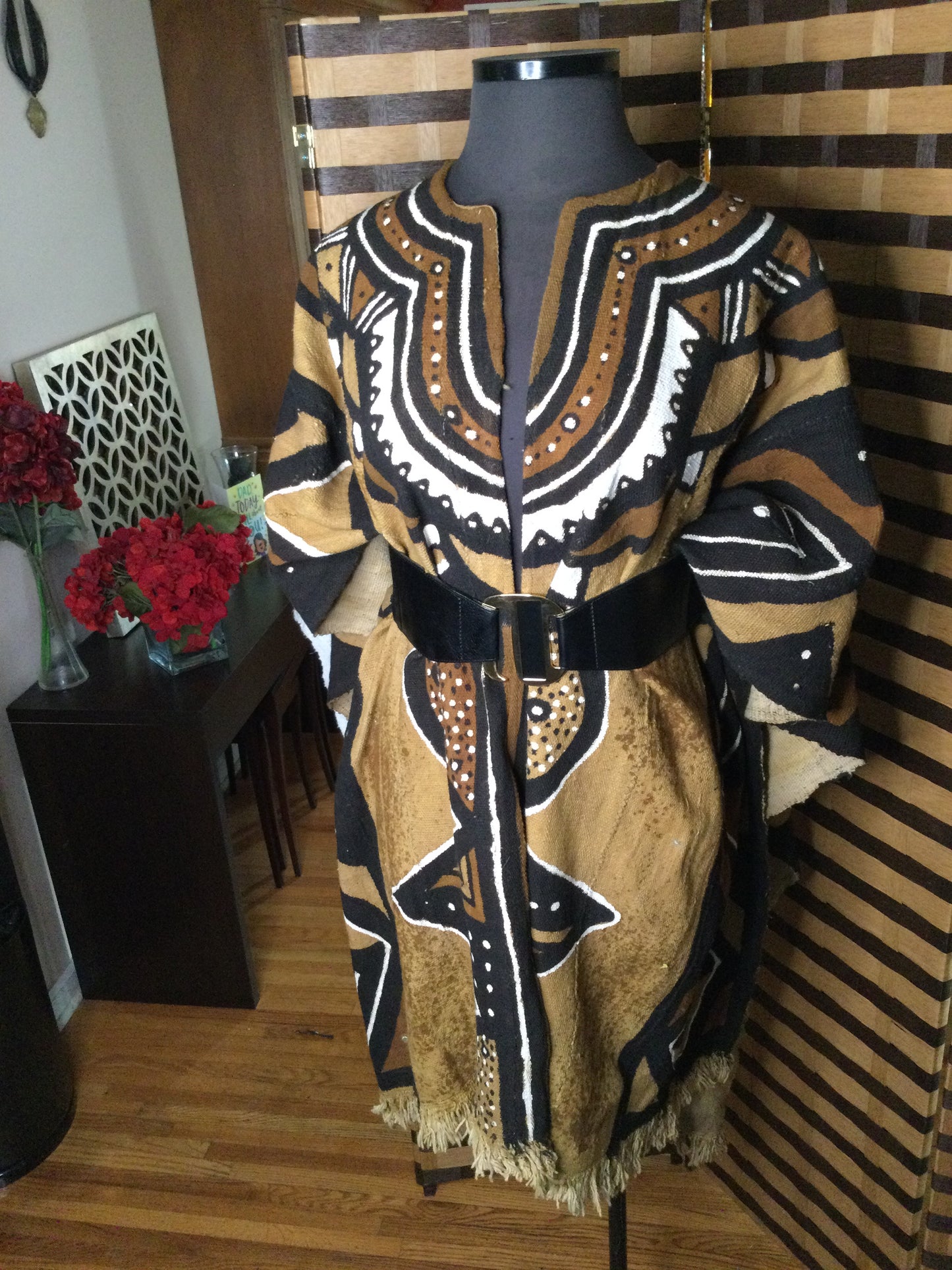 Unisex Mudcloth Long overcoat