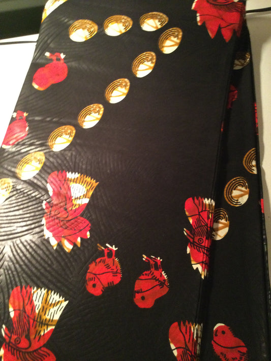 Red and Black (hen motif)