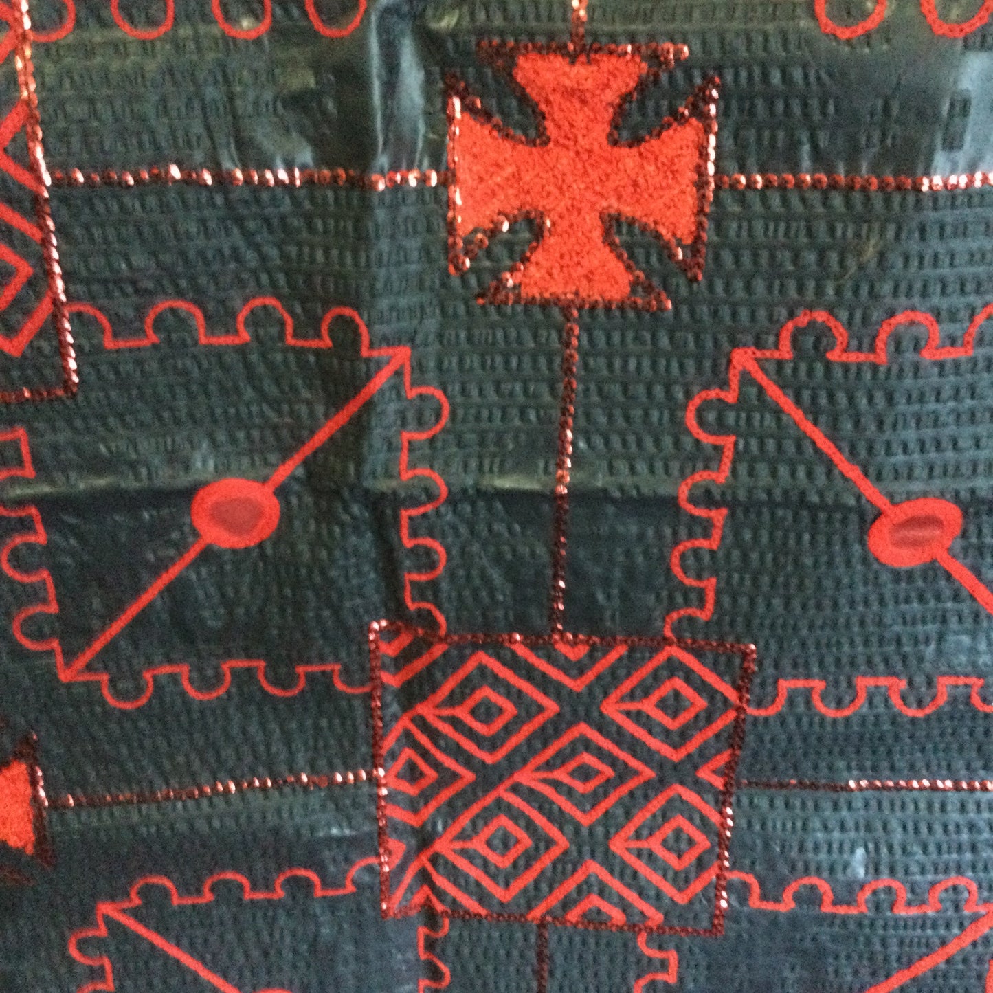 Red Adinkra lux print #22