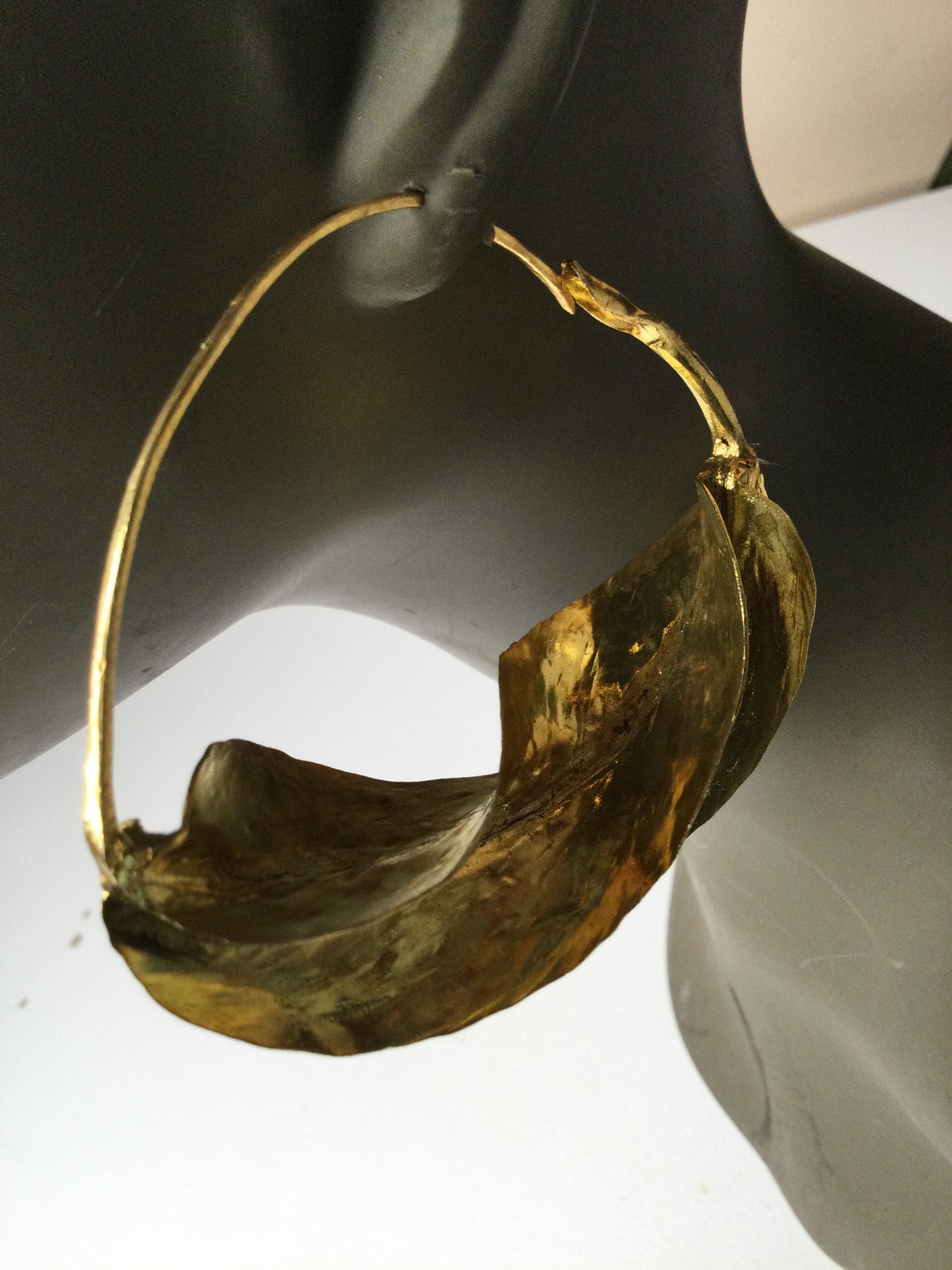 Large Fulani brass hoop earrings (2 inches wide)