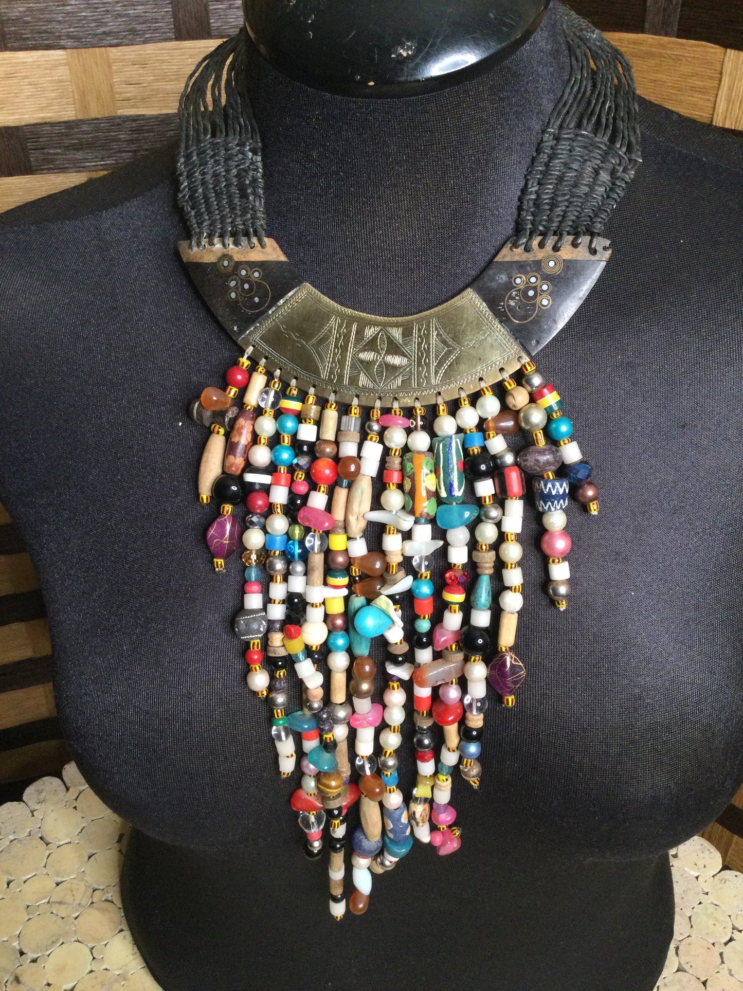 Empress Adjoa Beaded Brass Choker Necklace
