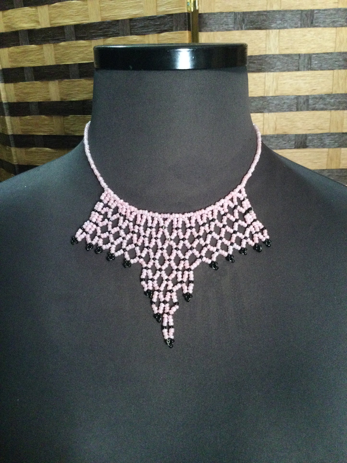 Small Soft pink beadwork Necklace