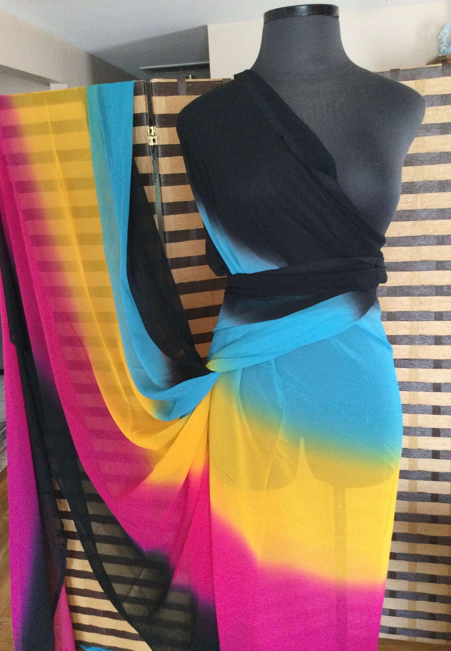 Colorful Chiffon fabric 5yards bolt