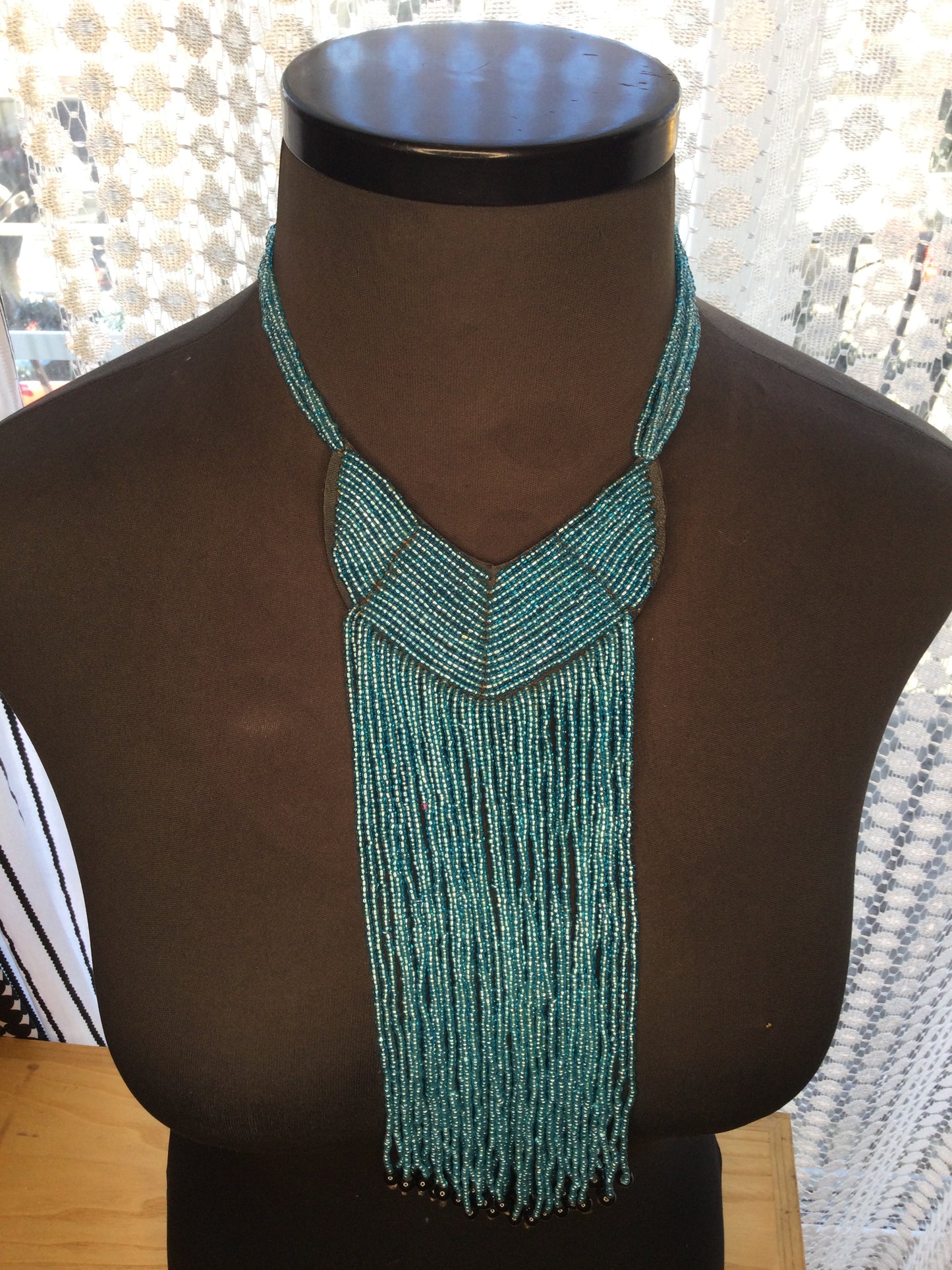 Blue beaded choker Necklace