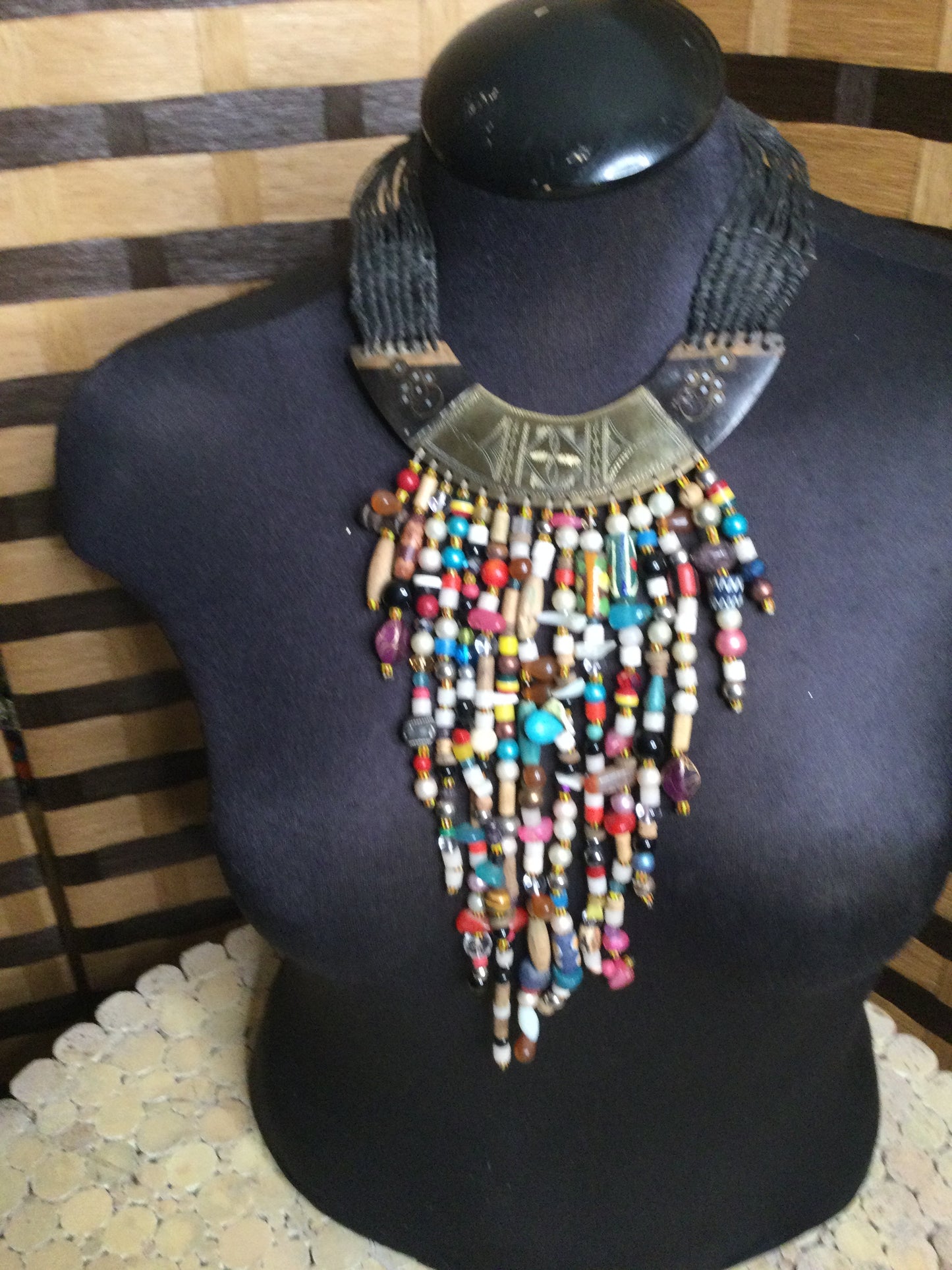 Empress Adjoa Beaded Brass Choker Necklace