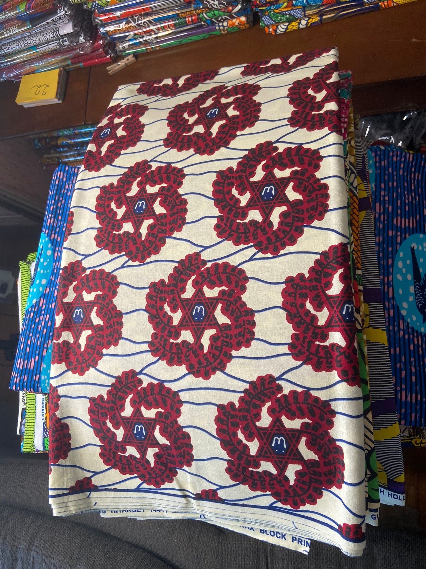 Multi Red African print SAF03