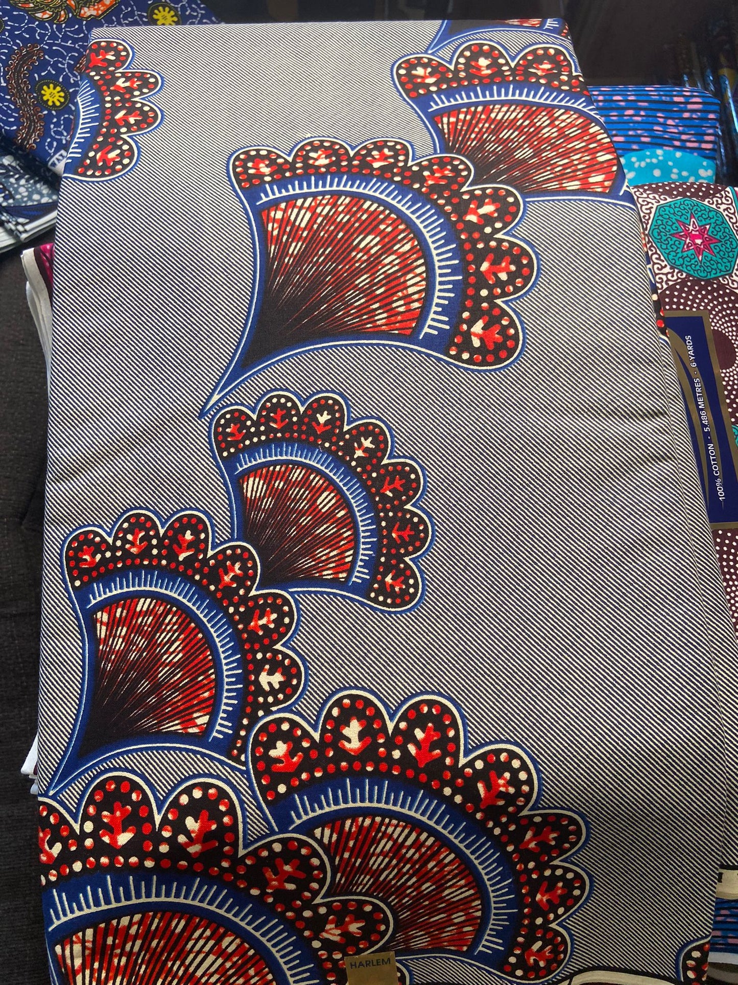 Multi blue/orangeAfrican print SAF04