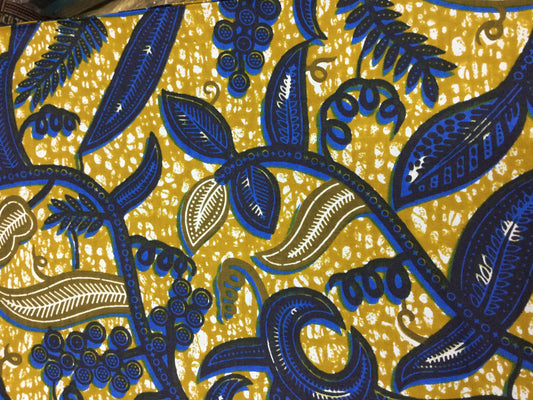 BLUE PASLEY AFRICAN PRINT FABRIC