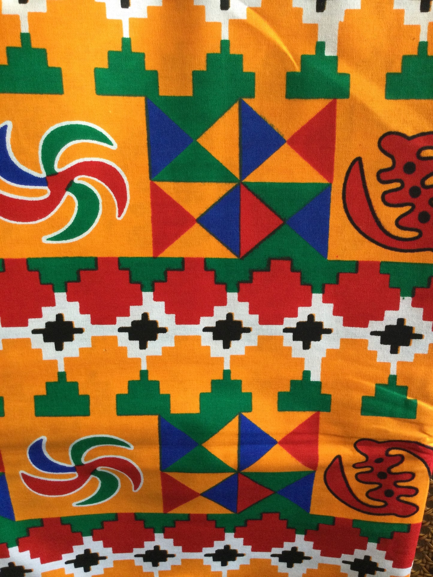 Adinkra motif kente print(Green multi)