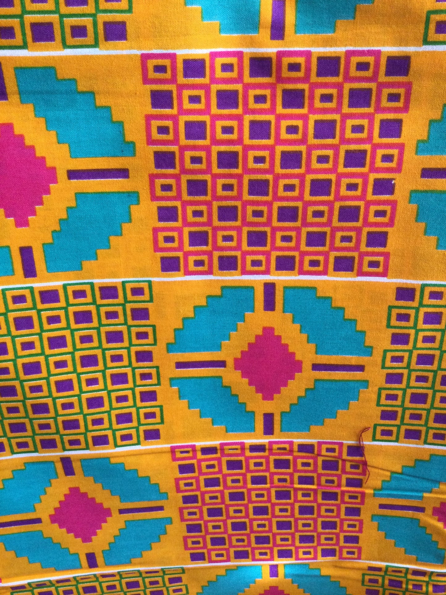 Adinkra motif kente print(green/purple multi)