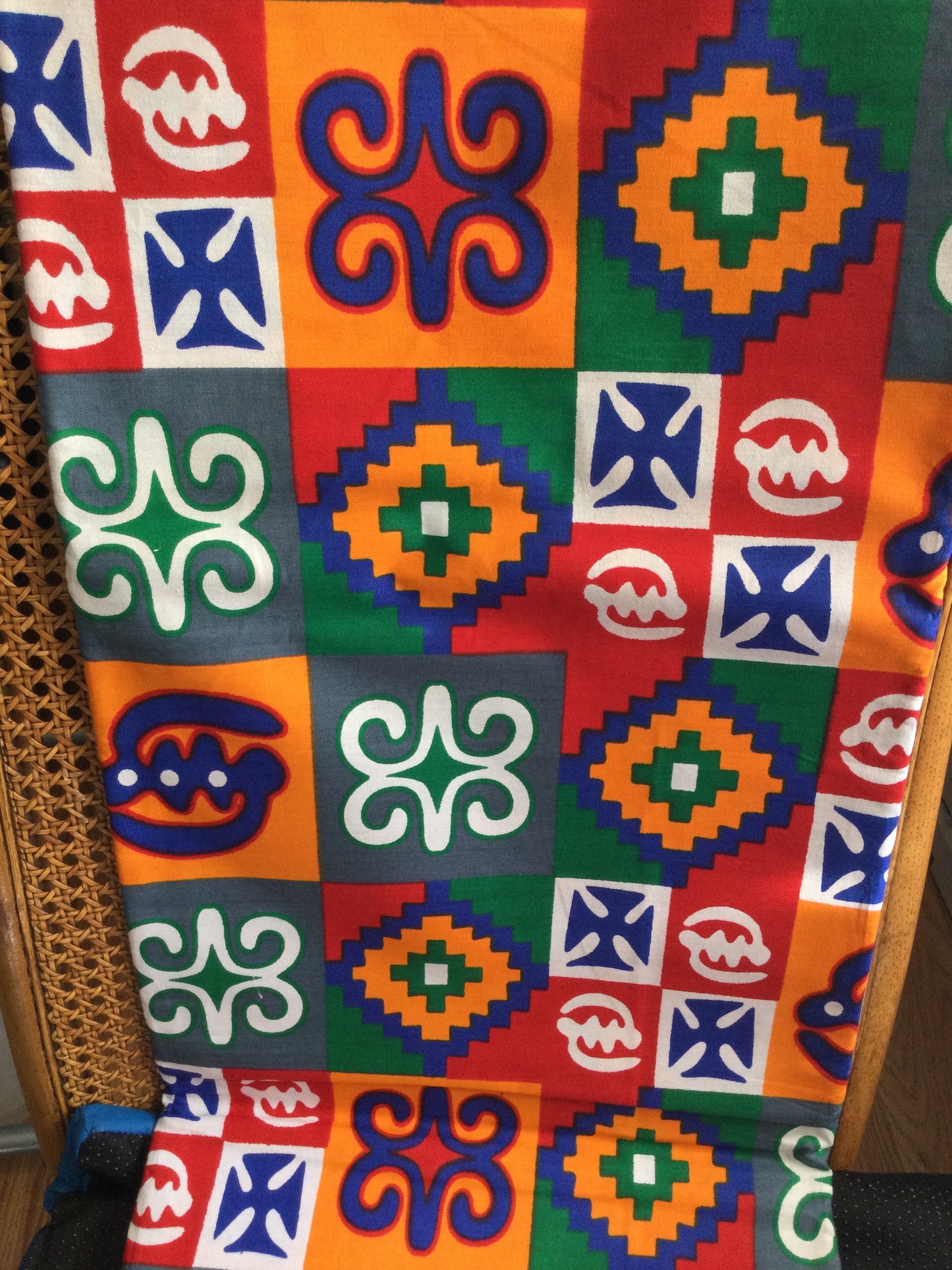 Adinkra motif kente print(green/grey)