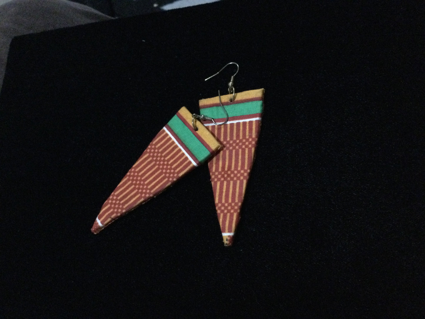 ArrowHead Kente Print Earrings Hand made Waxprint