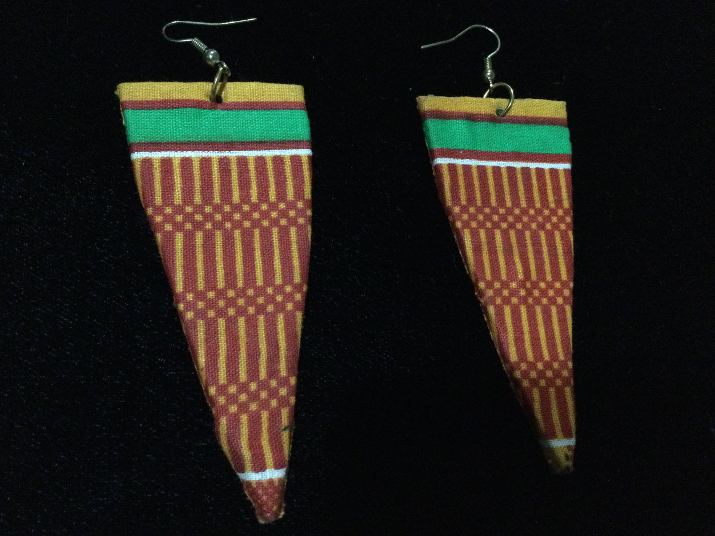 ArrowHead Kente Print Earrings Hand made Waxprint
