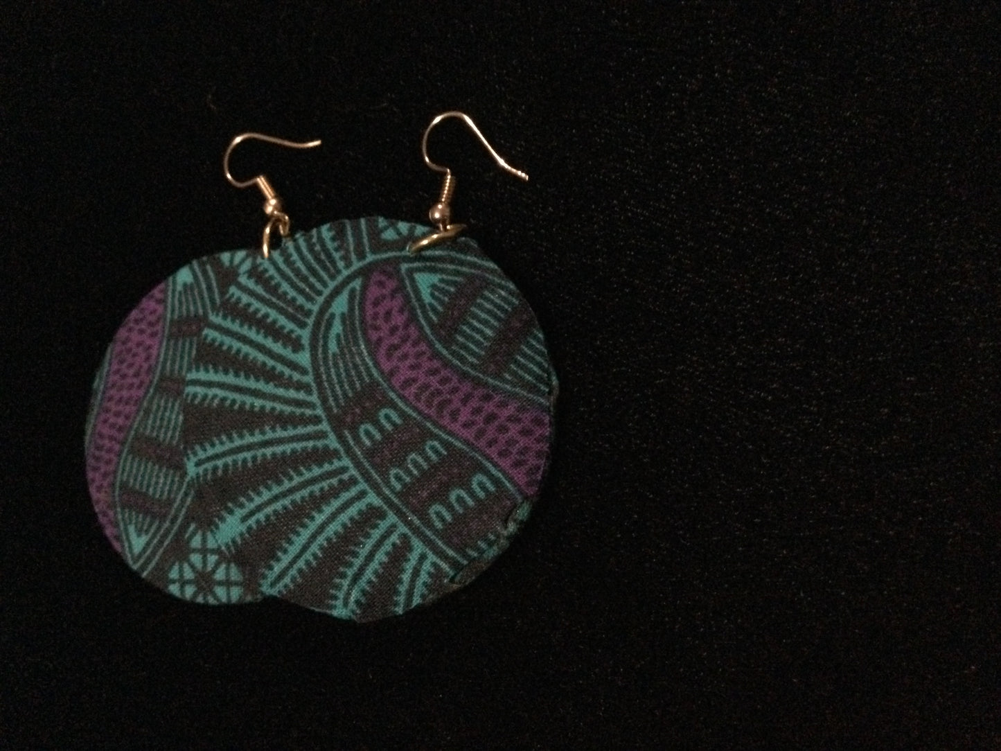 Teal Print Multi Earrings Handmade Wax print