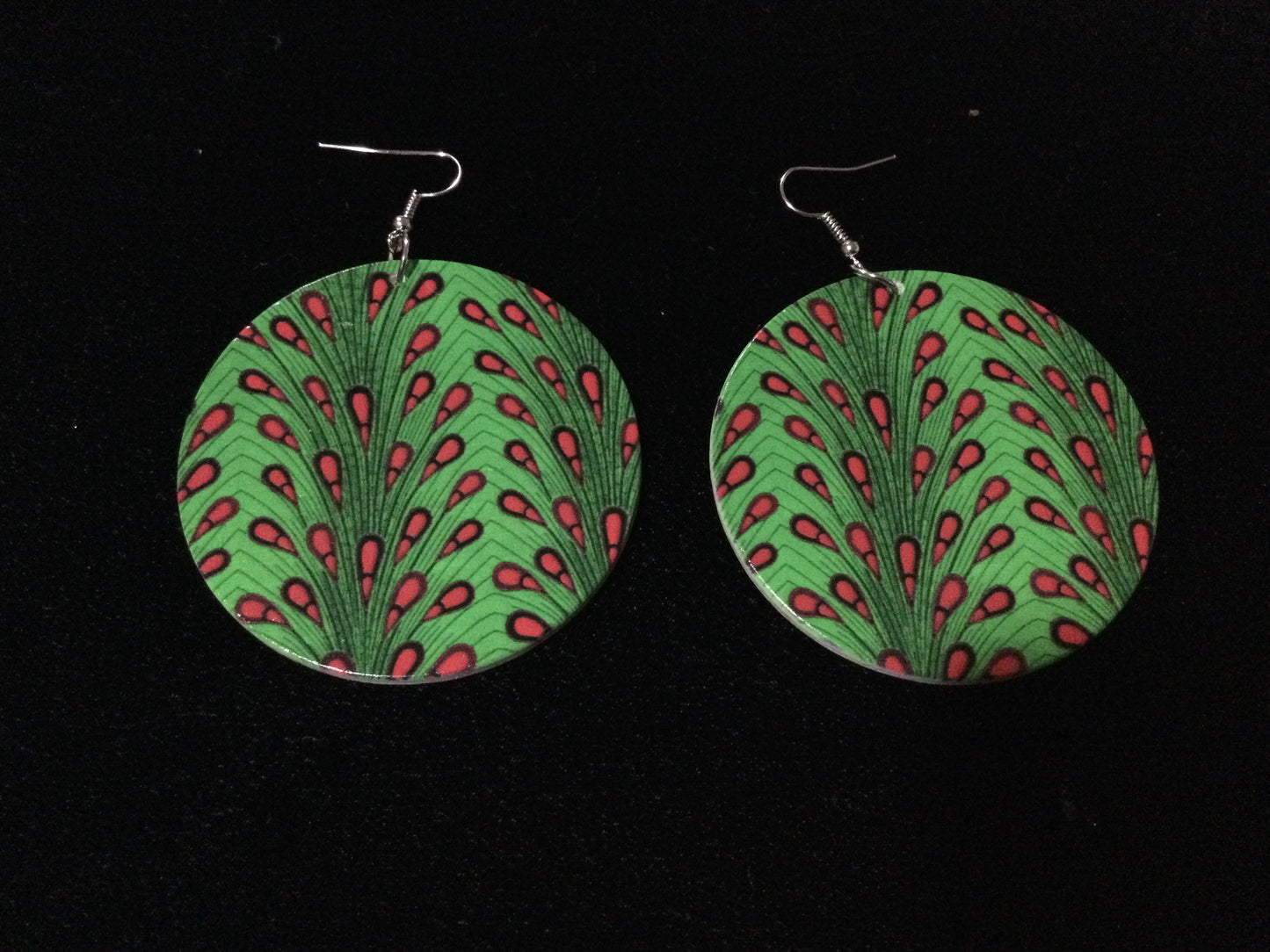 Handmade Peacock Wood Earrings