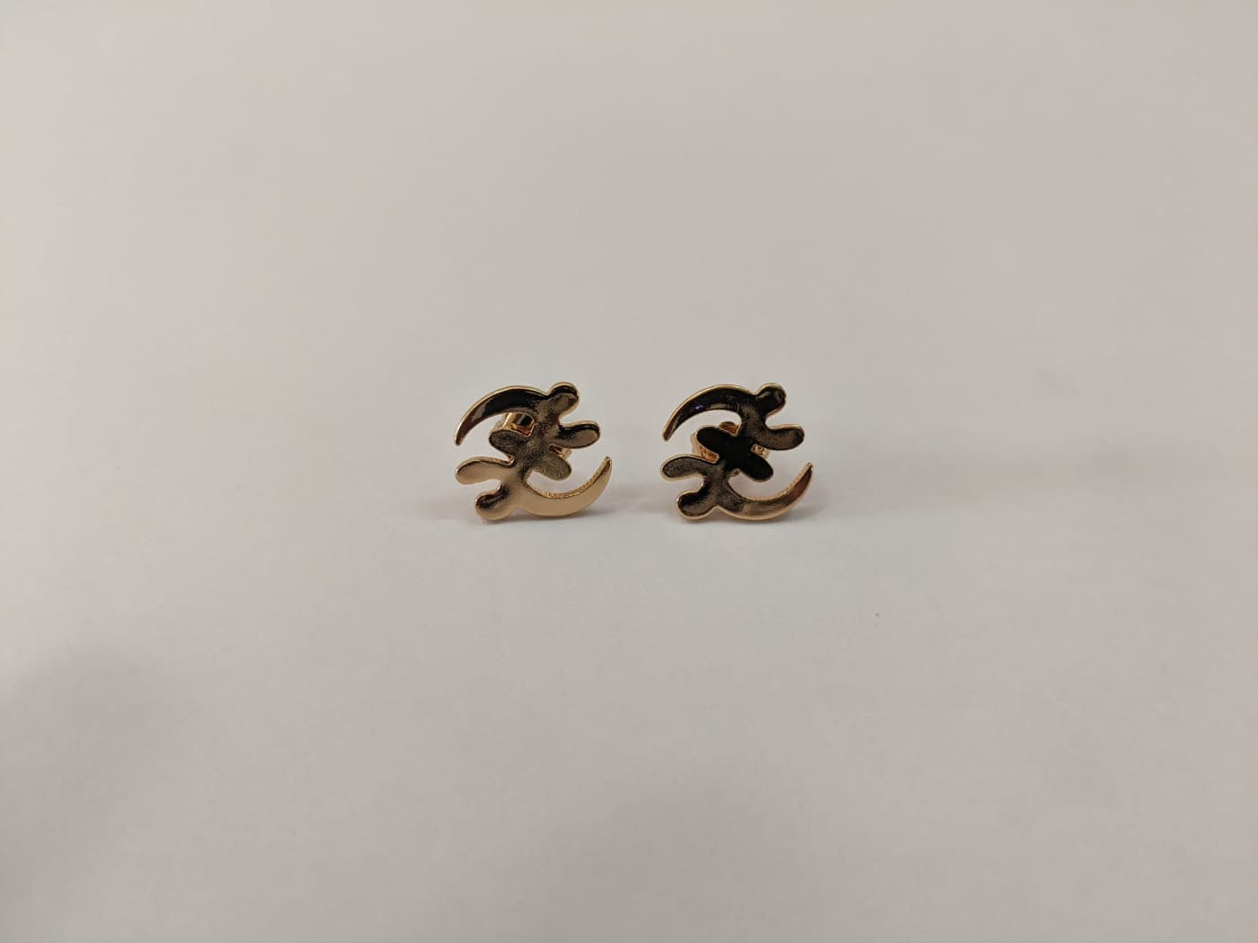 Metal Gye Nyame Stud Earrings