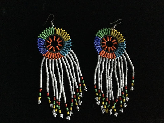 Zulu Beaded Chandelier Earrings Handmade Small beads