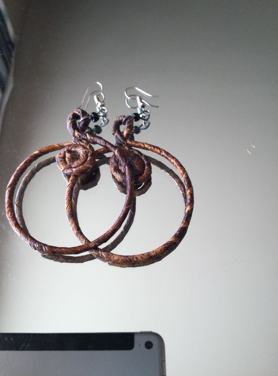 Efe Earrings Handmade Jute Wire