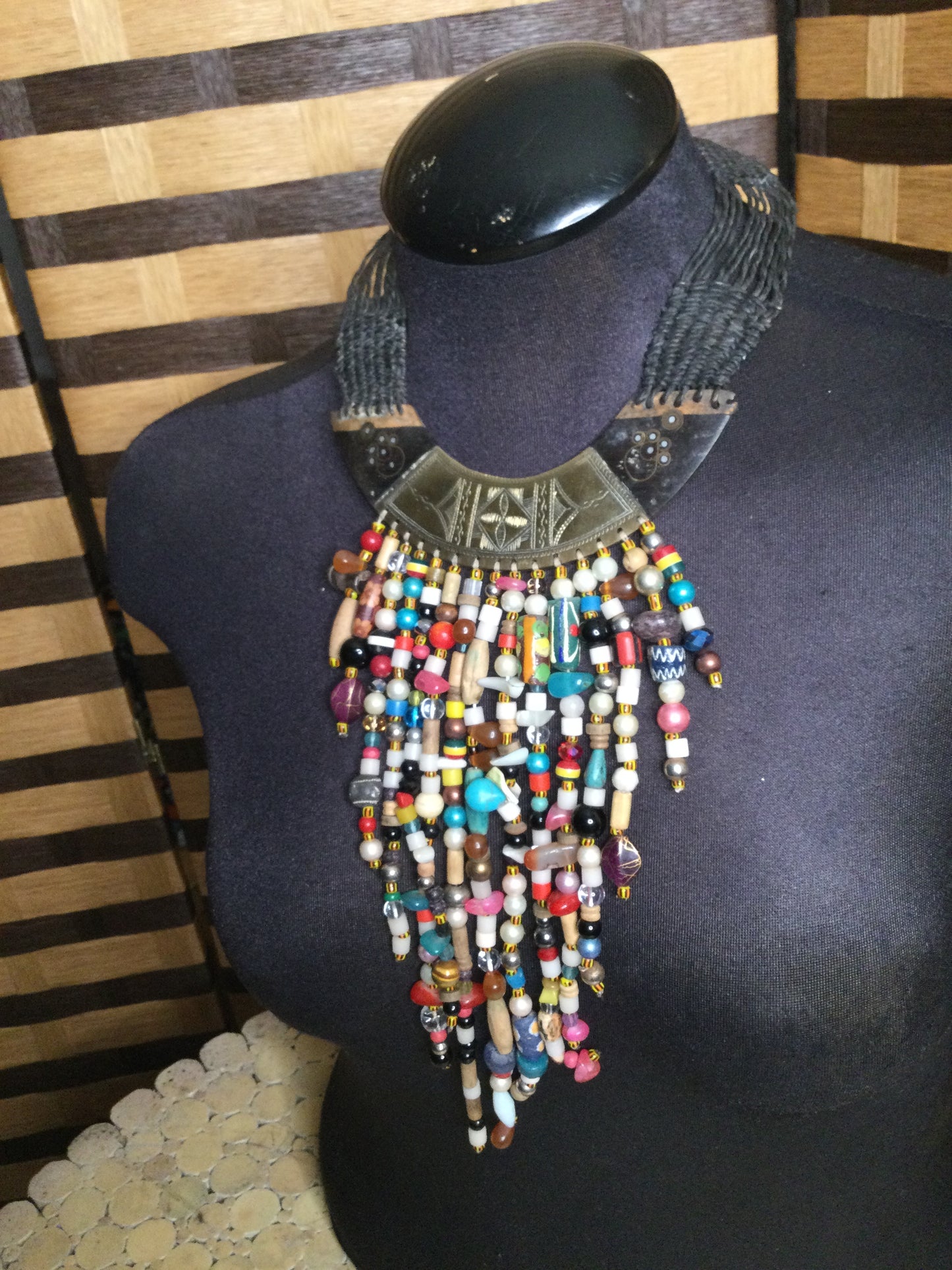 Empress Adjoa Beaded Brass Choker Necklace