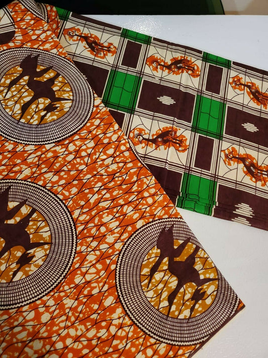 Green MultiAfrican Print(birds) 100% Cotton Fabric ~6yards×46"~$32 SALE $25!!!!