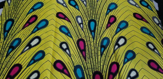 Vibrant Yellow African Print.2yards $12