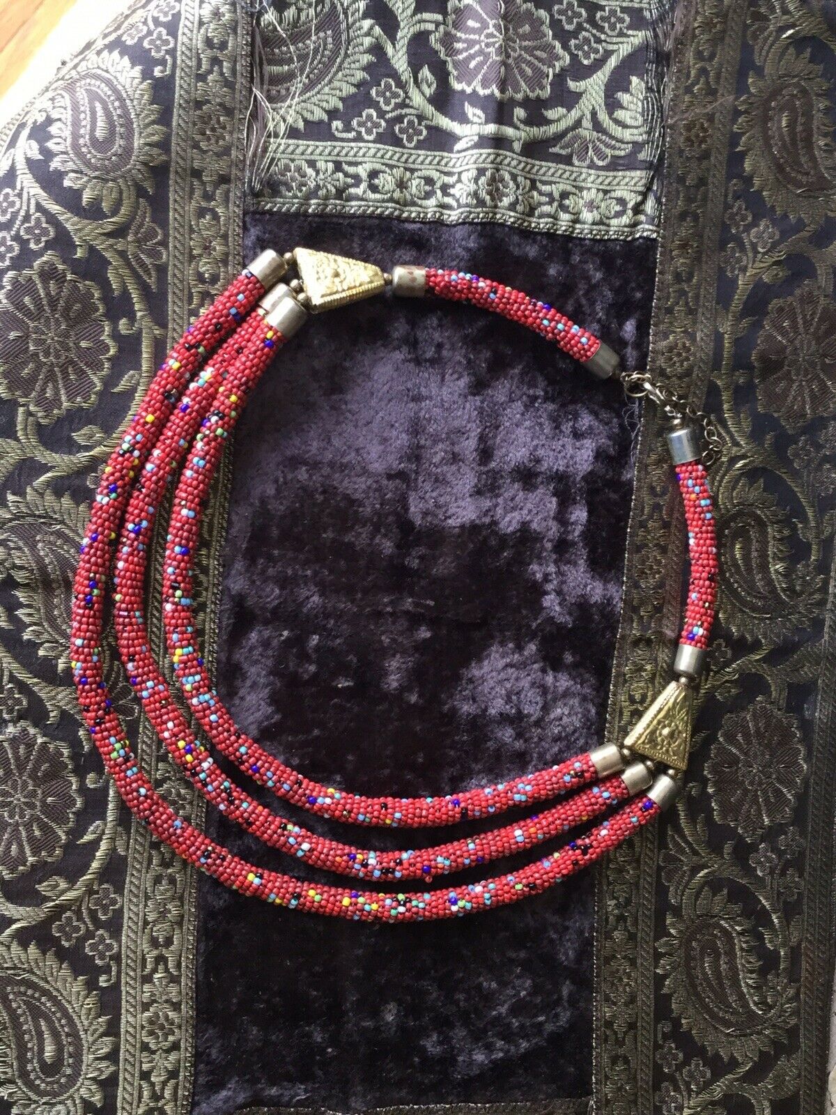 3-strand African Beaded Necklace