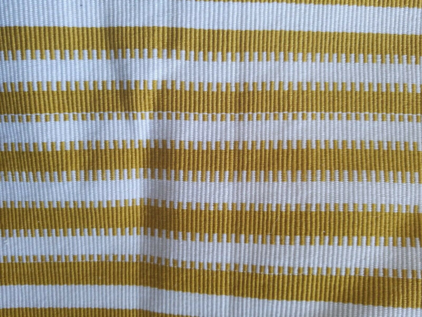 FasoDaFani Fabric From Boukina Faso white &mustard stripes47"×78"